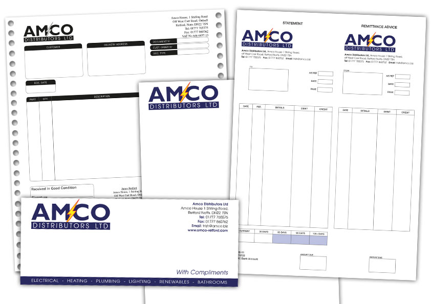 Letterheads, business cards, printed stationery, continuous stationery, carbonless sets all printed in Retford Nottinghamshire