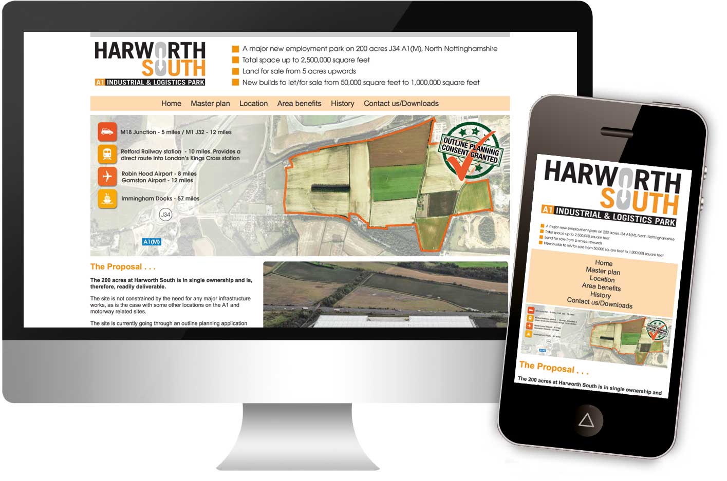 Harworth South development project website, Retford Nottinghamshire